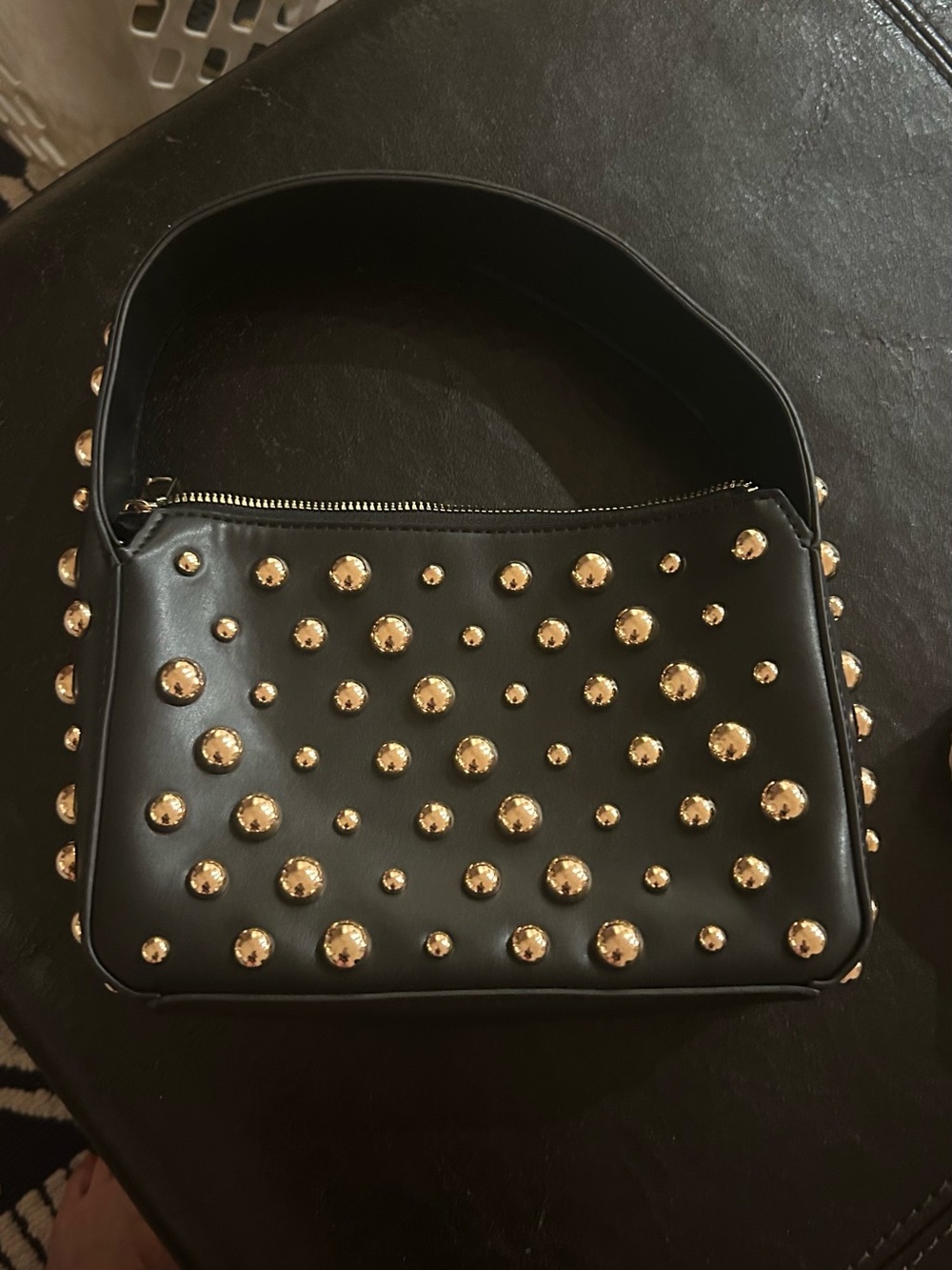 NWOT Beautiful Black and gold Studded Shoulder Bag